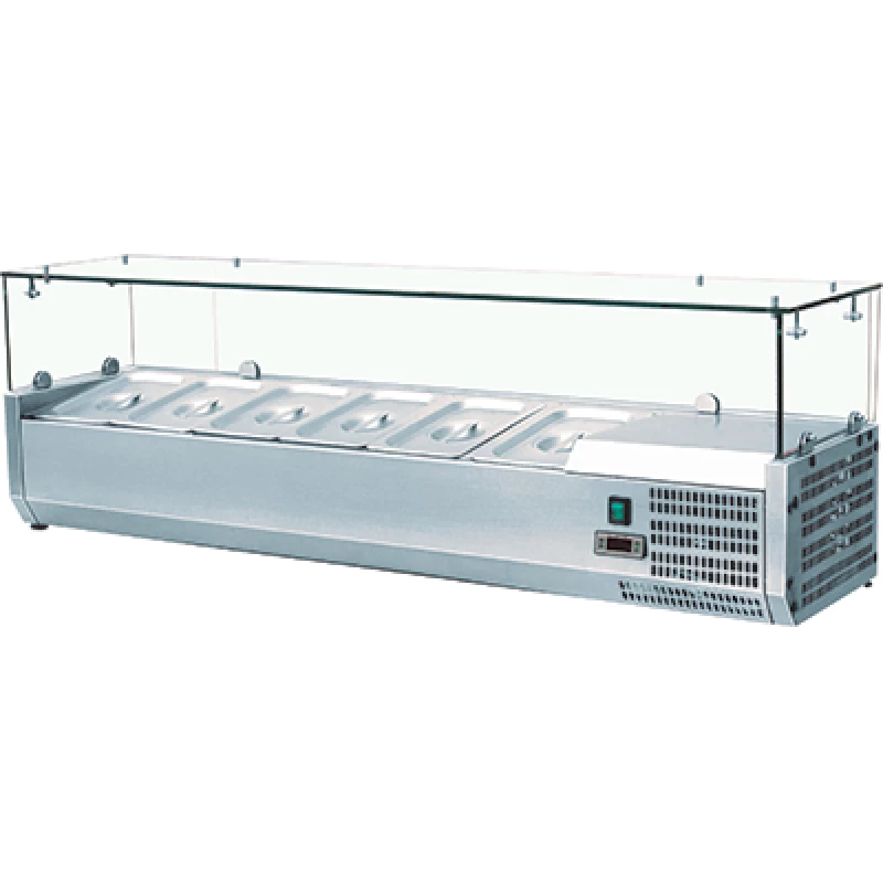 Refrigerated countertop display 200cm for 10 GN 1/4