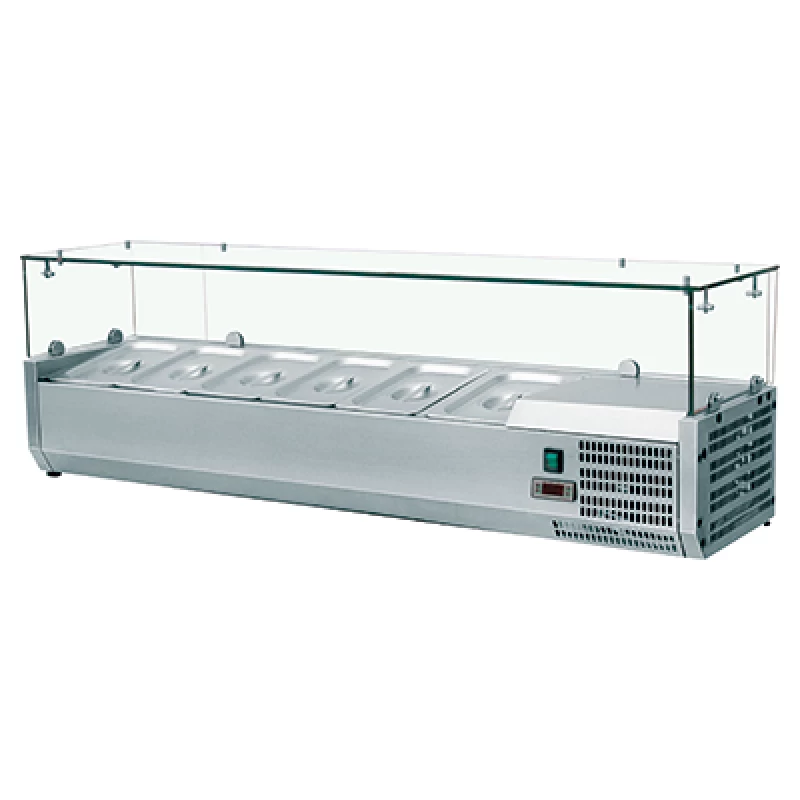 Refrigerated countertop display 140cm for 6 GN 1/4